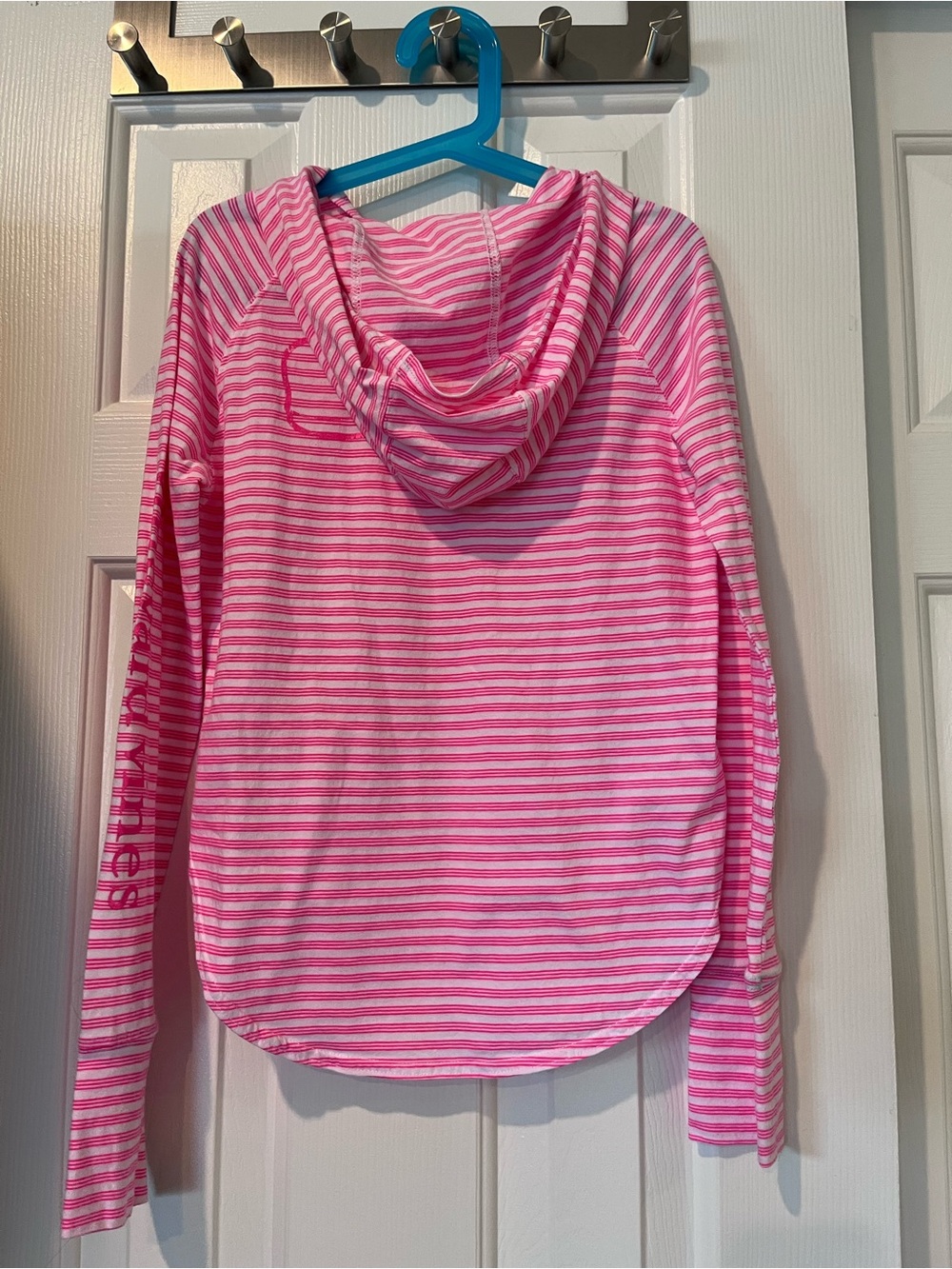 Vineyard Vines Girls size M Striped Pink Hooded Pullover with Kangaroo Pocket - Picture 5 of 9